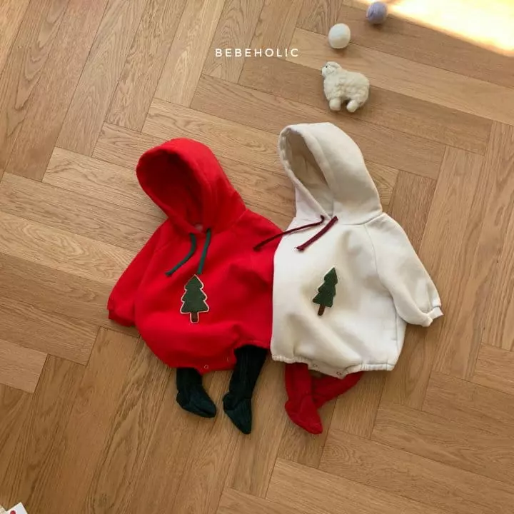 Bebe Holic - Korean Baby Fashion - #babyoutfit - Tree Hoody Bodysuit - 2