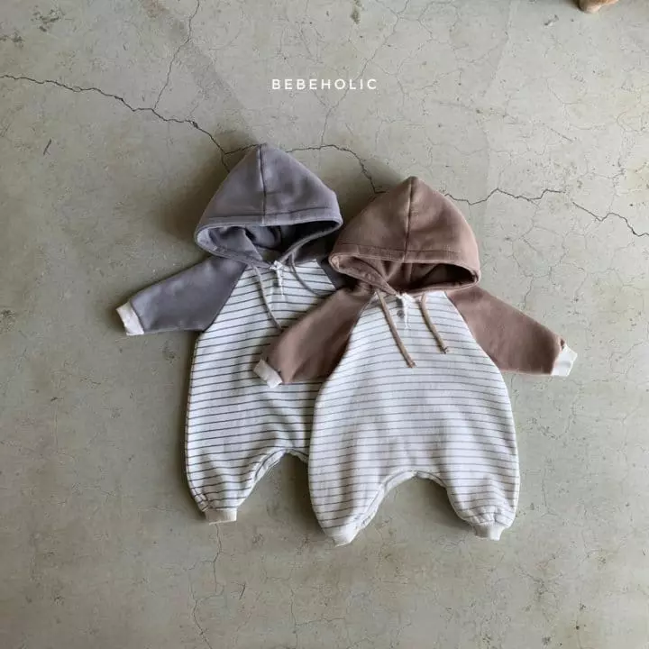 Bebe Holic - Korean Baby Fashion - #babywear - Stripes Hoody Bodysuit - 6
