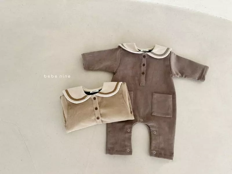 Bebe Nine - Korean Baby Fashion - #babyfever - Fleece Rib Sailor Overalls - 9