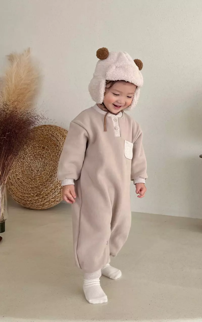 Bebe Nine - Korean Baby Fashion - #babyoutfit - Pocker Fleece overalls