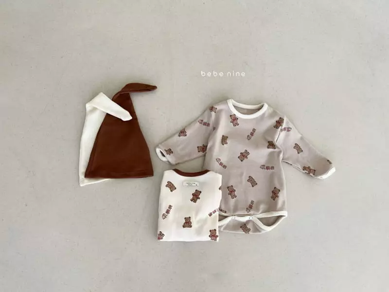 Bebe Nine - Korean Baby Fashion - #babyoutfit - Train Bear Bodysuit