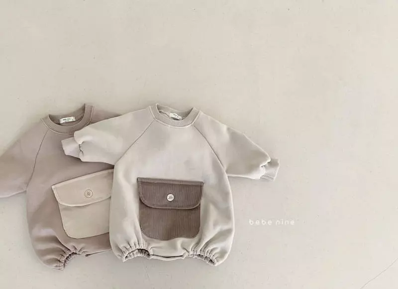 Bebe Nine - Korean Baby Fashion - #babyoutfit - Pocket Bodysuit - 9