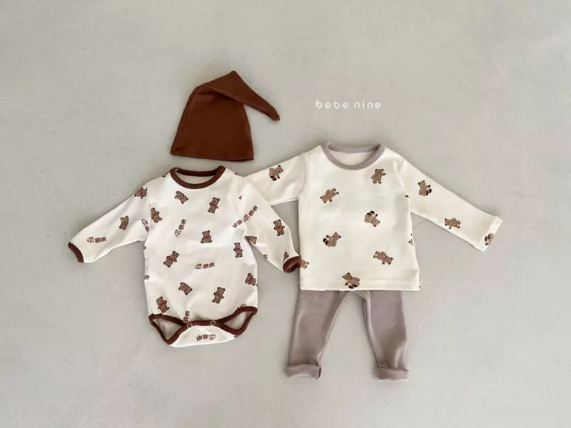 Bebe Nine - Korean Baby Fashion - #onlinebabyshop - Train Bear Bodysuit - 5