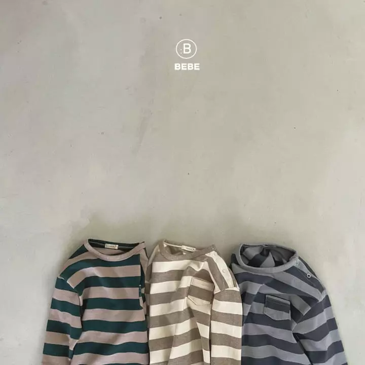 Bella Bambina - Korean Baby Fashion - #babyboutiqueclothing - Bebe Stripes Big Boxy Tee