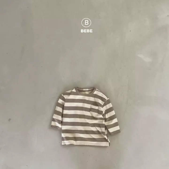 Bella Bambina - Korean Baby Fashion - #babyclothing - Bebe Stripes Big Boxy Tee - 2