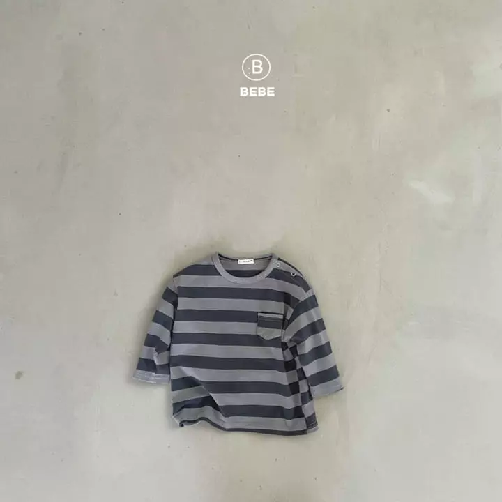 Bella Bambina - Korean Baby Fashion - #babyfashion - Bebe Stripes Big Boxy Tee - 3