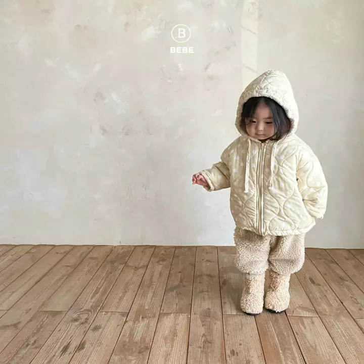 Bella Bambina - Korean Baby Fashion - #babyfever - Bebe Milk Dot Hoody Padding Jumper - 6