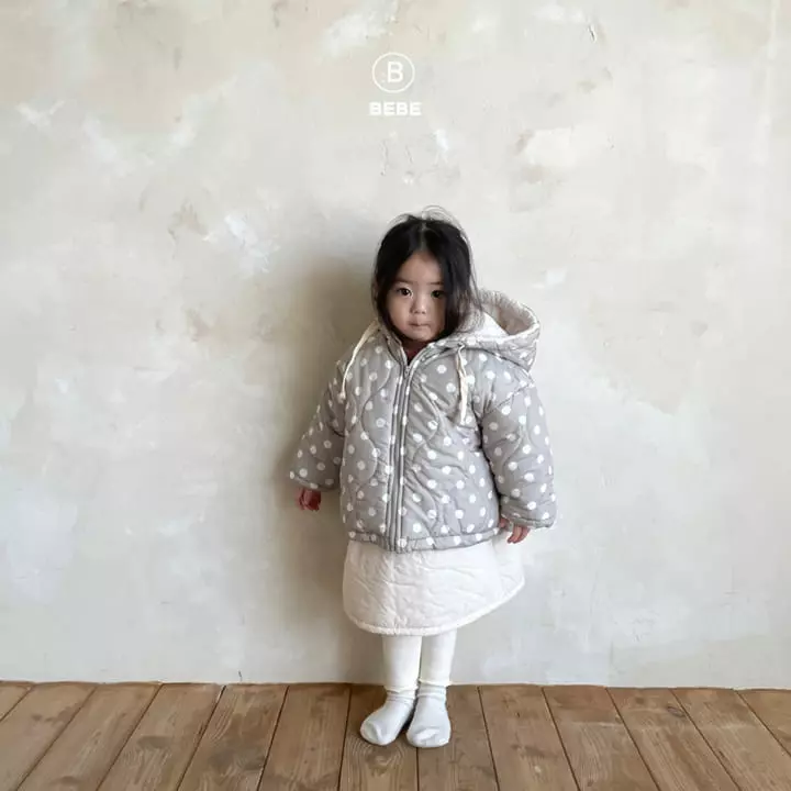 Bella Bambina - Korean Baby Fashion - #babygirlfashion - Bebe Milk Dot Hoody Padding Jumper - 7