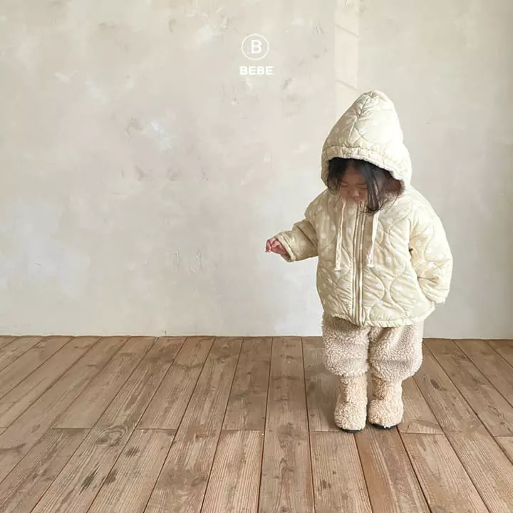 Bella Bambina - Korean Baby Fashion - #babyootd - Bebe Milk Dot Hoody Padding Jumper - 10