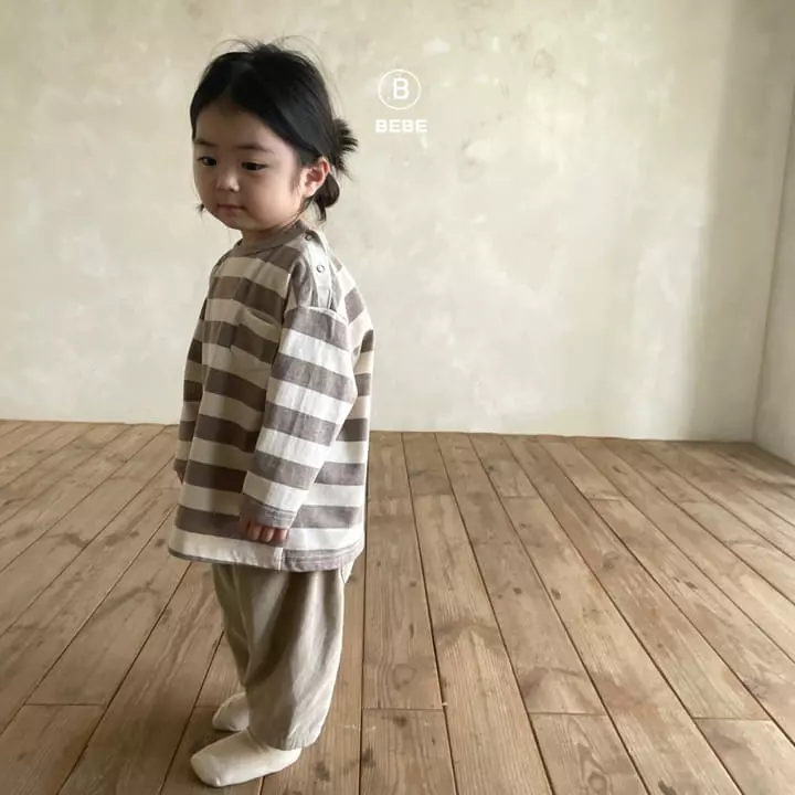 Bella Bambina - Korean Baby Fashion - #babyoutfit - Bebe Stripes Big Boxy Tee - 9