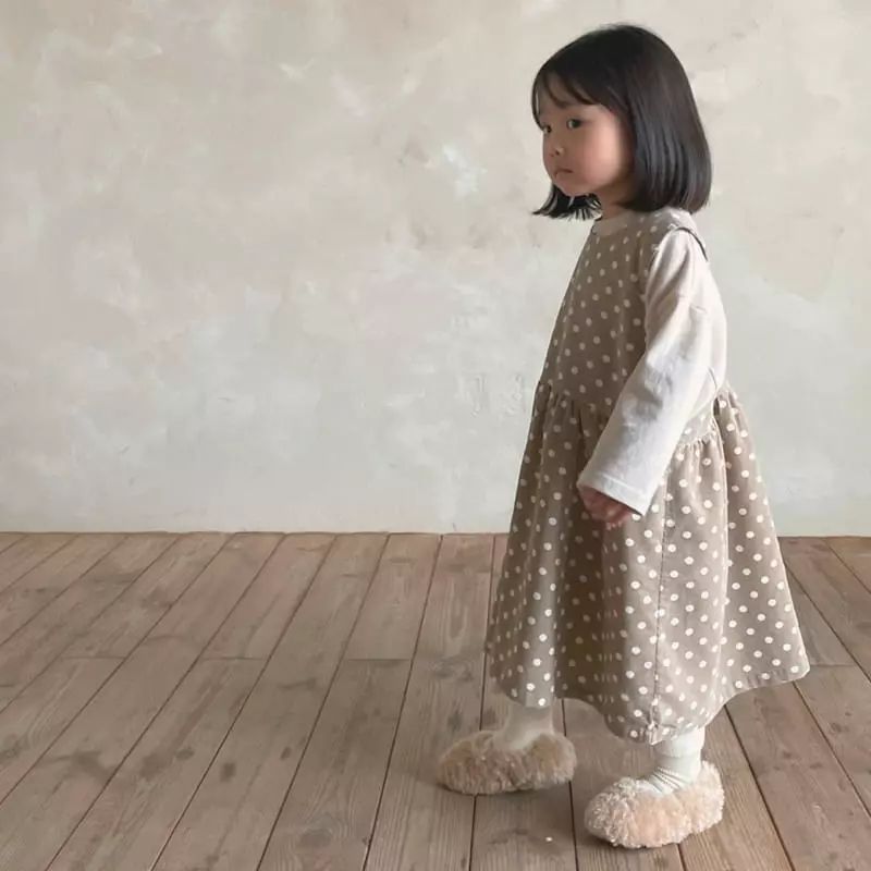 Bella Bambina - Korean Children Fashion - #fashionkids - Dot Back Dungaree One-piece - 6
