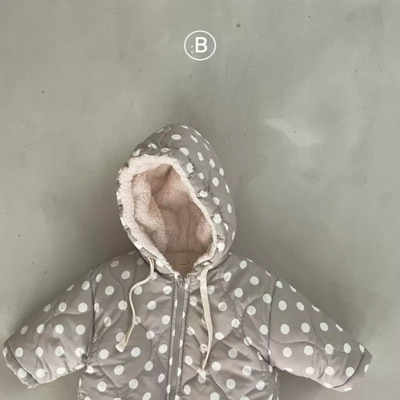 Bella Bambina - Korean Children Fashion - #littlefashionista - Milk Dot Hoody Padding Jumper - 2
