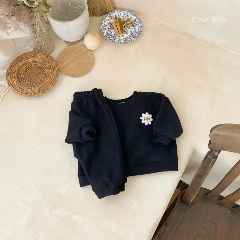 Black Bean - Korean Baby Fashion - #babyboutique - Flower Fleece Bebe Top Bottom Set - 10