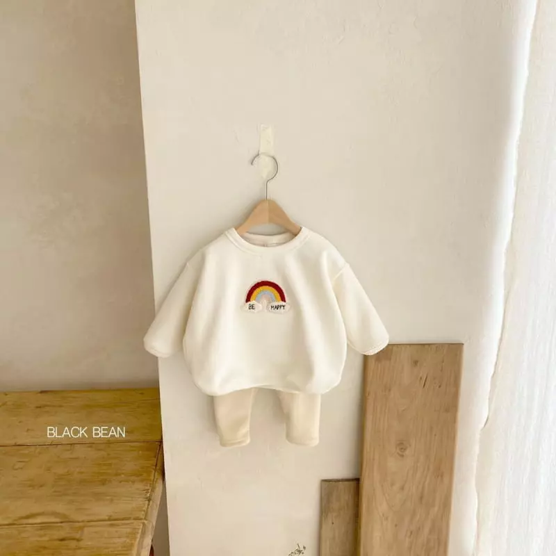 Black Bean - Korean Baby Fashion - #babyfever - Rainbow Bebe Fleece Top Bottom Set - 6