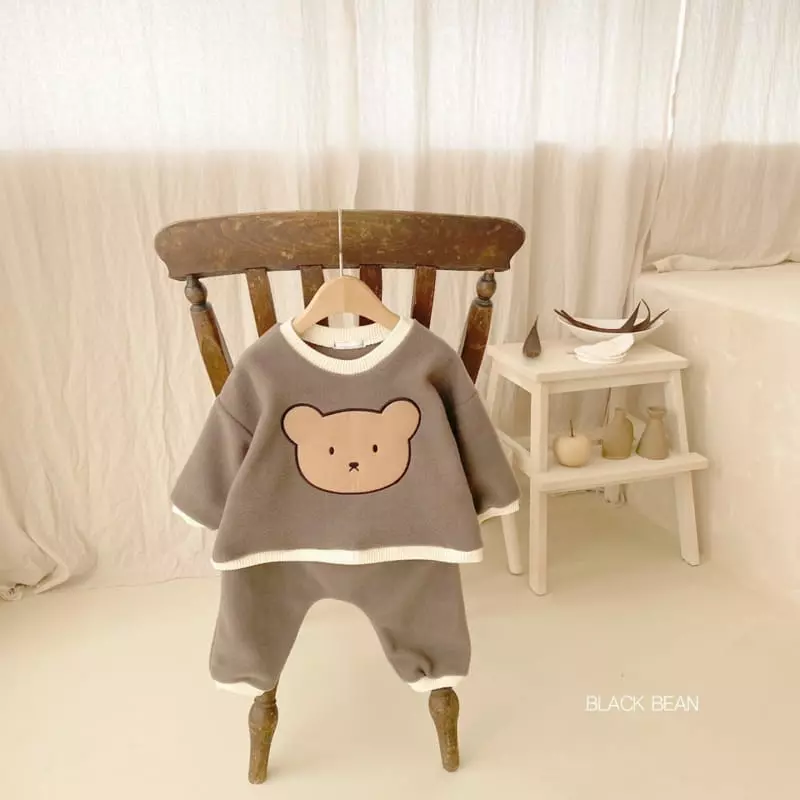 Black Bean - Korean Baby Fashion - #babyfever - Poly Bebe Top Bottom Set - 3