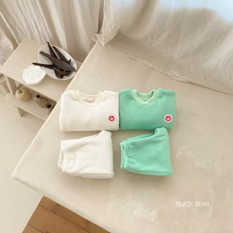 Black Bean - Korean Baby Fashion - #babygirlfashion - Mochi Fleece Bebe Top Bottom Set - 2