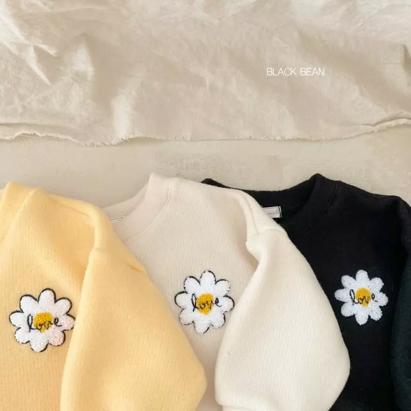 Black Bean - Korean Baby Fashion - #babygirlfashion - Flower Fleece Bebe Top Bottom Set