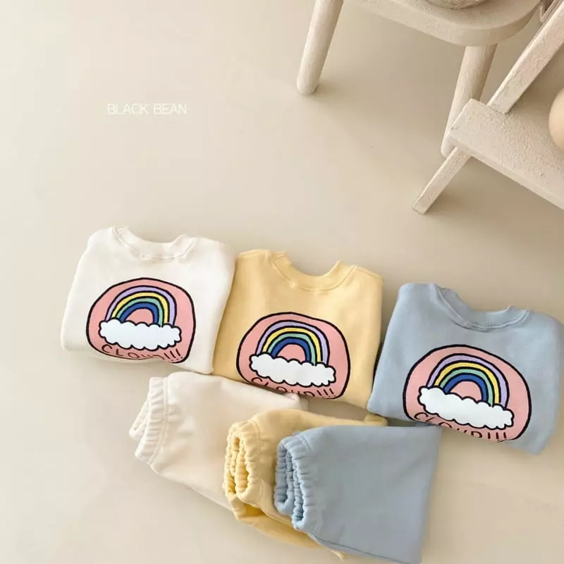 Black Bean - Korean Baby Fashion - #babyootd - Cloud Fleece Bebe Top Bottom Set - 3
