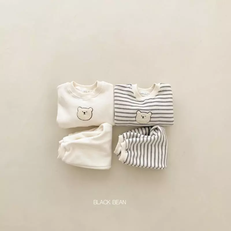 Black Bean - Korean Baby Fashion - #babyootd - Cocoa Fleece Bebe Top Bottom Set