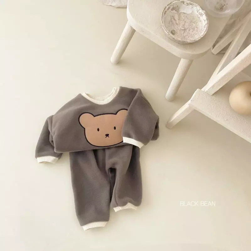 Black Bean - Korean Baby Fashion - #babyoutfit - Poly Bebe Top Bottom Set - 8