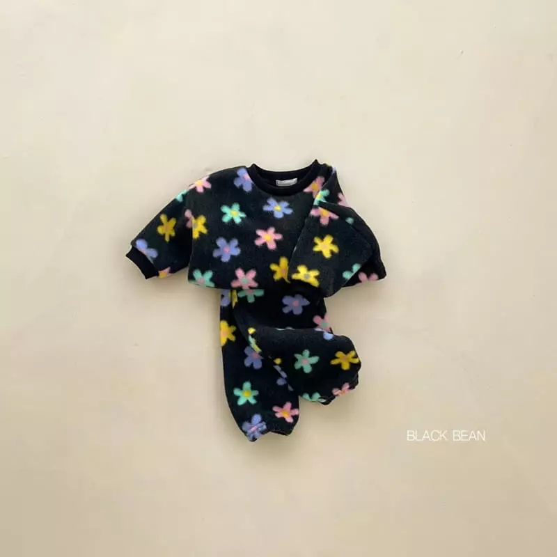 Black Bean - Korean Baby Fashion - #babyoutfit - Madelien Fleece Bebe Top Bottom Set - 3