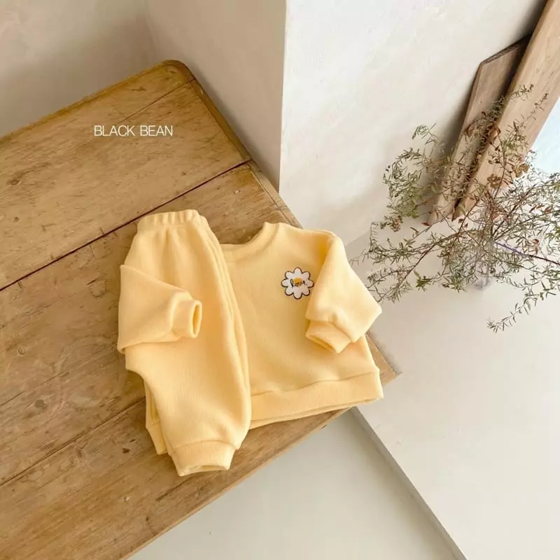 Black Bean - Korean Baby Fashion - #babywear - Flower Fleece Bebe Top Bottom Set - 7