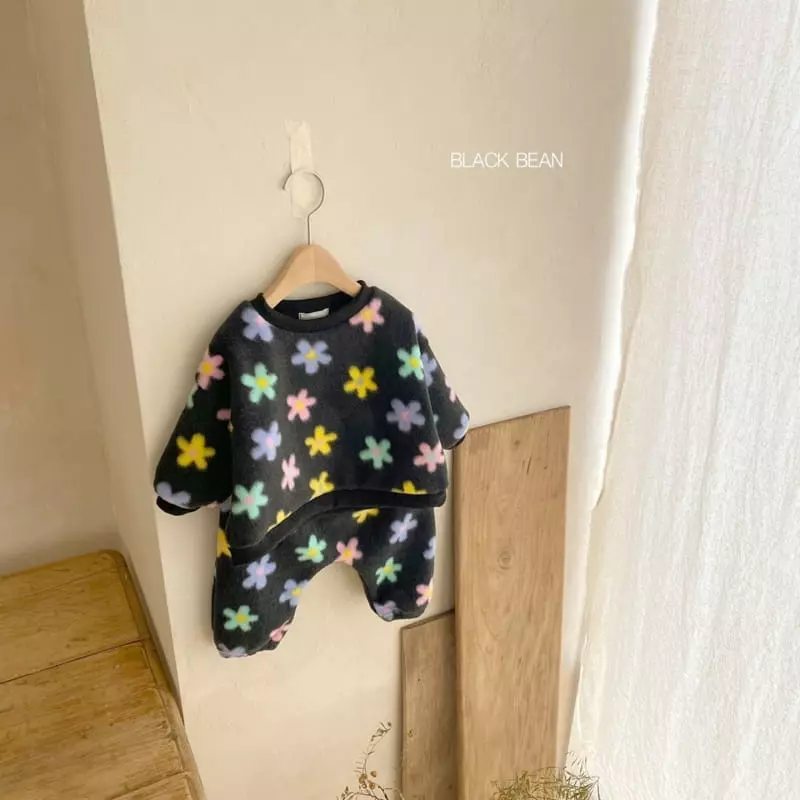 Black Bean - Korean Baby Fashion - #babywear - Madelien Fleece Bebe Top Bottom Set - 5