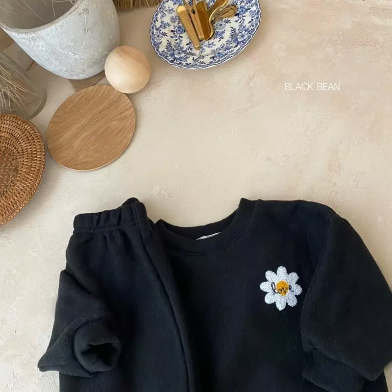 Black Bean - Korean Baby Fashion - #onlinebabyboutique - Flower Fleece Bebe Top Bottom Set - 8