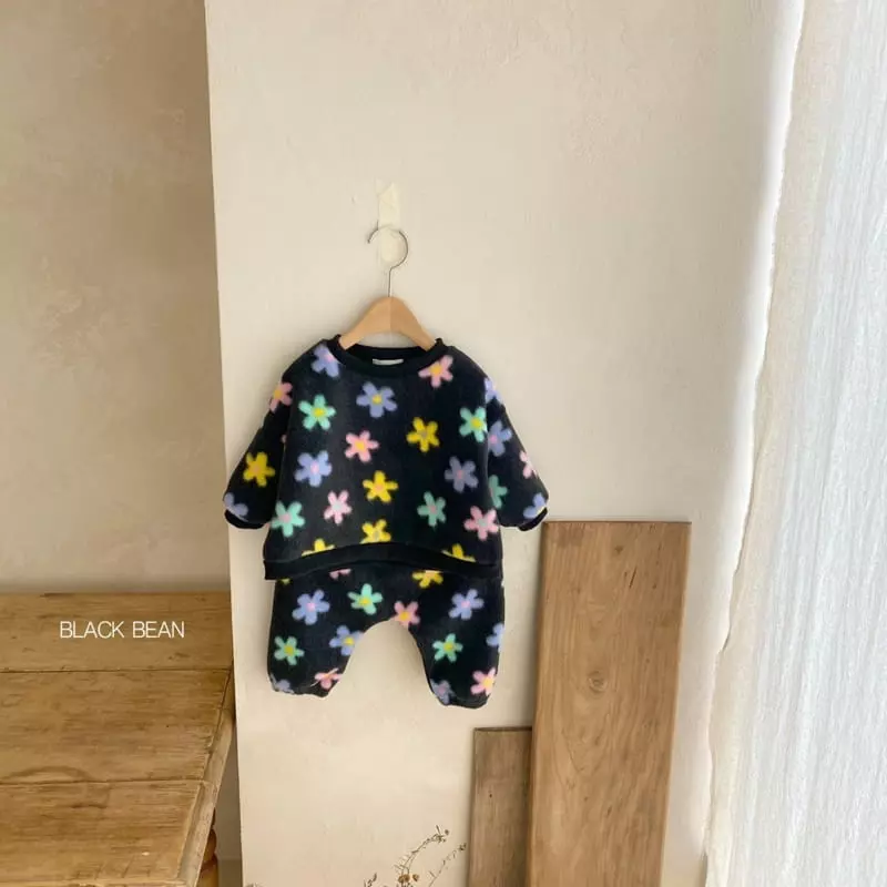 Black Bean - Korean Baby Fashion - #onlinebabyboutique - Madelien Fleece Bebe Top Bottom Set - 6