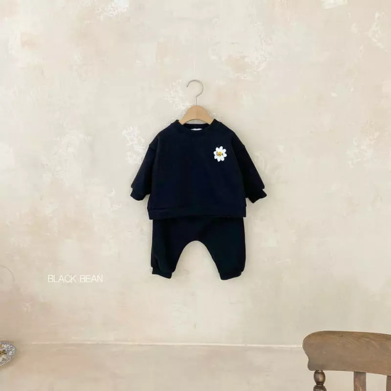 Black Bean - Korean Baby Fashion - #onlinebabyshop - Flower Fleece Bebe Top Bottom Set - 9