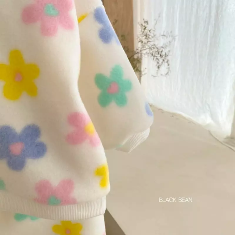 Black Bean - Korean Baby Fashion - #onlinebabyshop - Madelien Fleece Bebe Top Bottom Set - 7