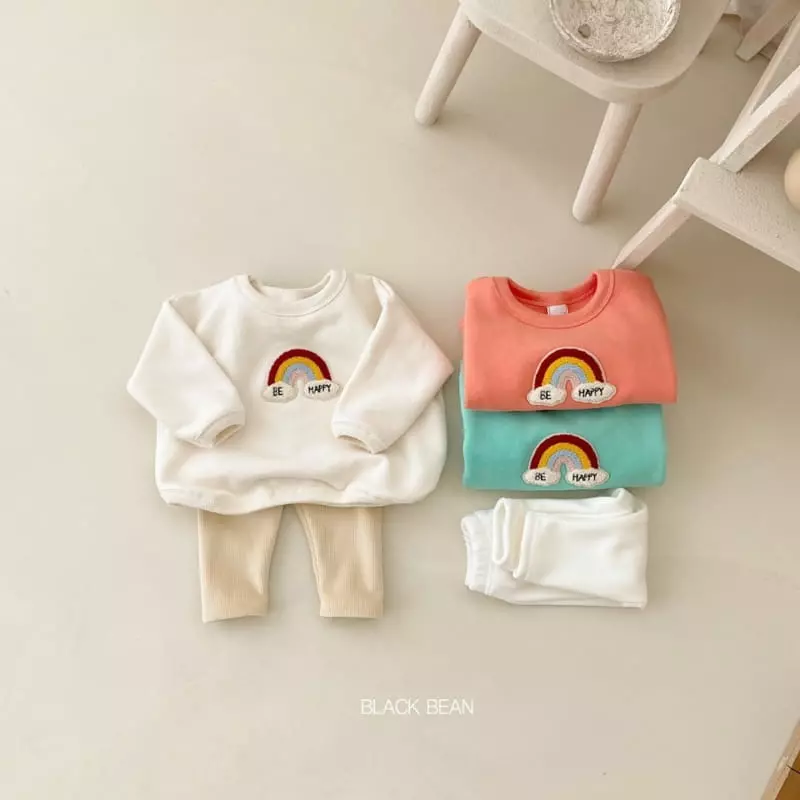 Black Bean - Korean Baby Fashion - #smilingbaby - Rainbow Bebe Fleece Top Bottom Set