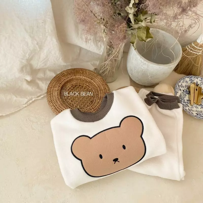 Black Bean - Korean Children Fashion - #childofig - Poly Bear Fleece Top Bottom Set - 5