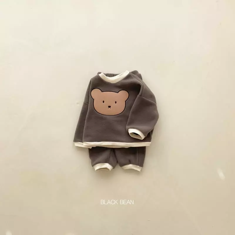 Black Bean - Korean Children Fashion - #childofig - Poly Bear Fleece Top Bottom Set - 6