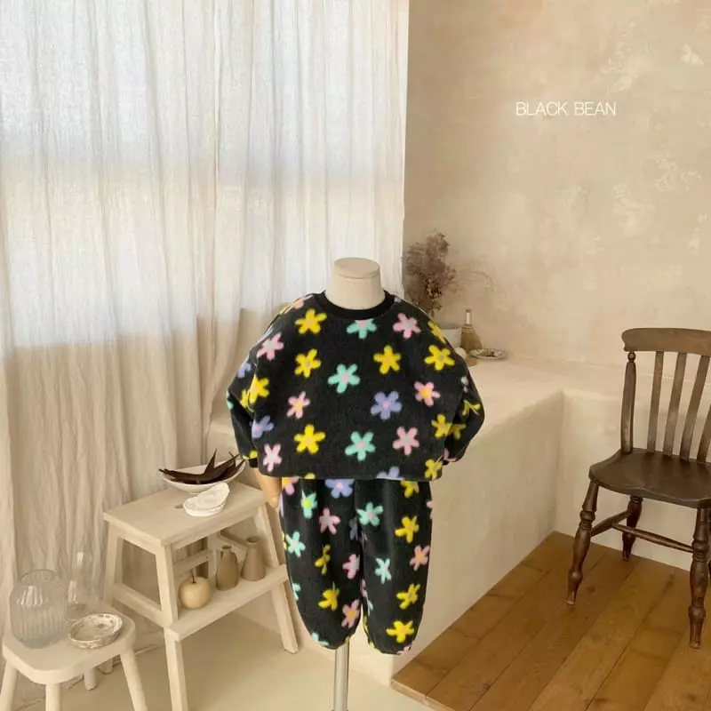 Black Bean - Korean Children Fashion - #prettylittlegirls - Madelen Fleece Top Bottom Set - 4