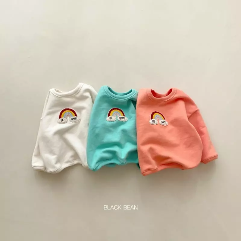 Black Bean - Korean Children Fashion - #discoveringself - Rainbow Fleece Piping Tee