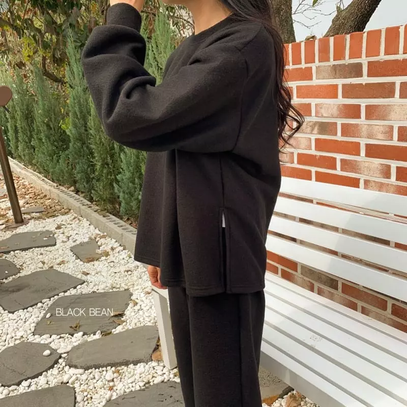 Black Bean - Korean Children Fashion - #fashionkids - Sugare Fleece Top Bottom Set - 11