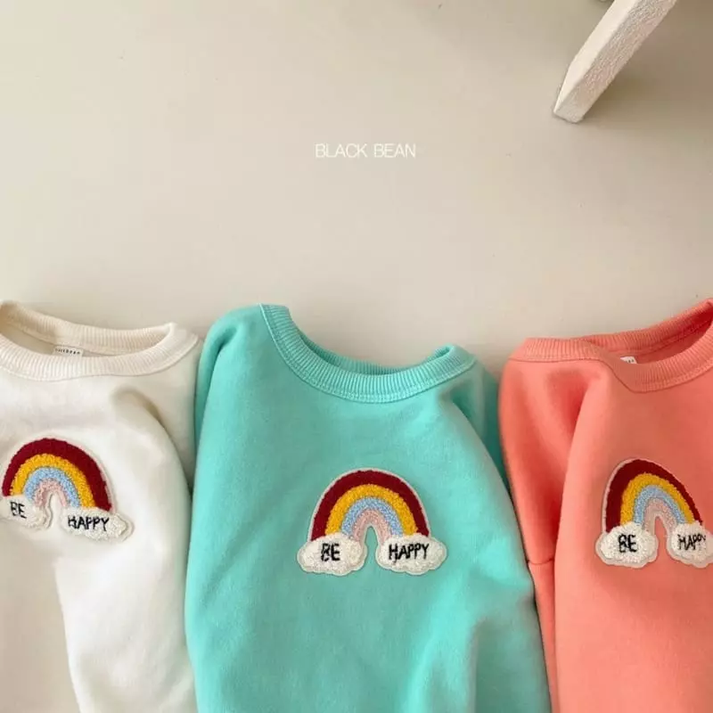 Black Bean - Korean Children Fashion - #fashionkids - Rainbow Fleece Piping Tee - 2
