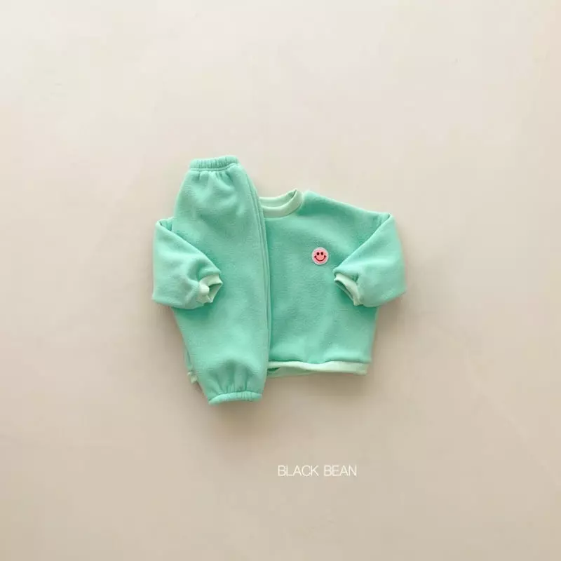 Black Bean - Korean Children Fashion - #kidsshorts - Mochi Fleece Top Bottom Set - 9