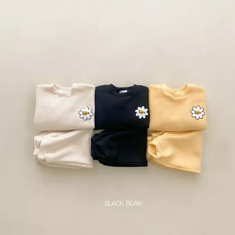 Black Bean - Korean Children Fashion - #kidsshorts - Flower Fleece Top Bottom Set