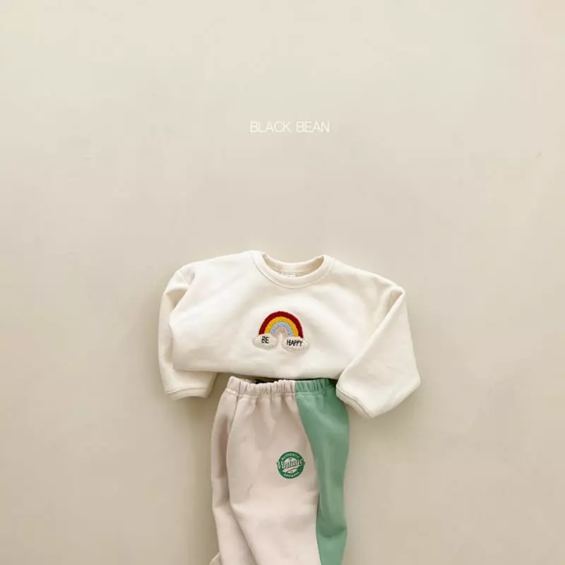 Black Bean - Korean Children Fashion - #kidsshorts - Rainbow Fleece Piping Tee - 4