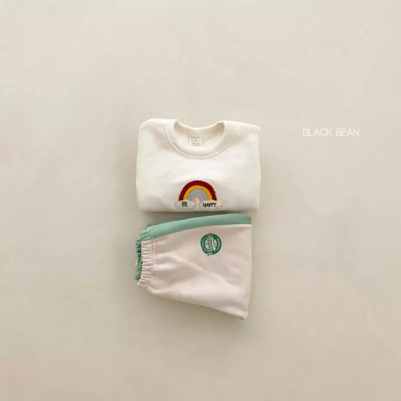 Black Bean - Korean Children Fashion - #kidzfashiontrend - Rainbow Fleece Piping Tee - 5