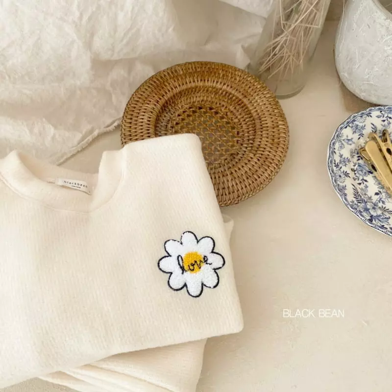 Black Bean - Korean Children Fashion - #littlefashionista - Flower Fleece Top Bottom Set - 5