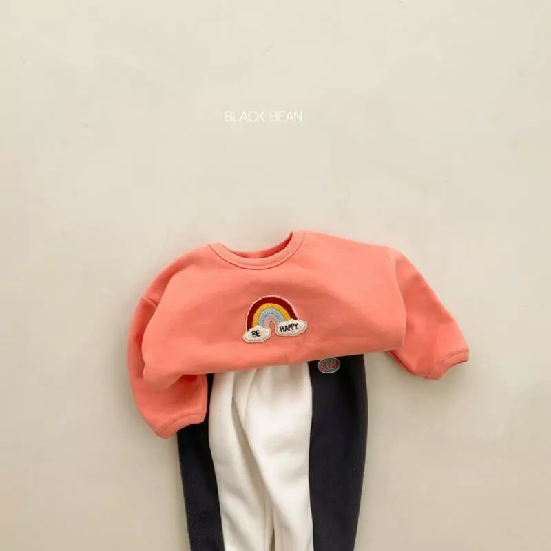 Black Bean - Korean Children Fashion - #magicofchildhood - Rainbow Fleece Piping Tee - 8