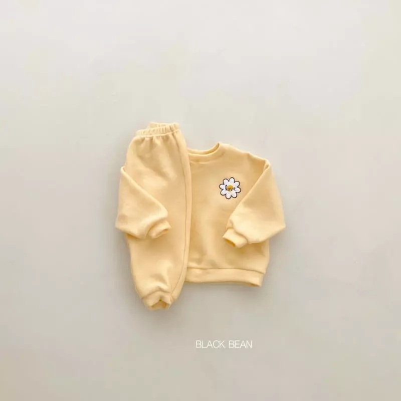 Black Bean - Korean Children Fashion - #stylishchildhood - Flower Fleece Top Bottom Set - 11