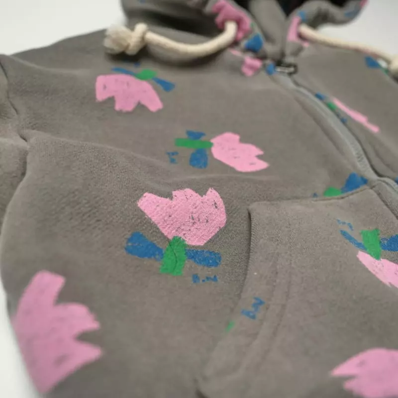 Boneoune - Korean Children Fashion - #designkidswear - Fla Floer Hoody Zip-up - 3