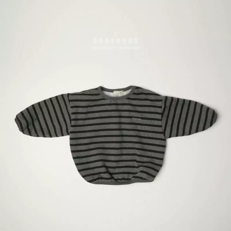 Boneoune - Korean Children Fashion - #kidzfashiontrend - Stripes Fleece Piping Tee - 5