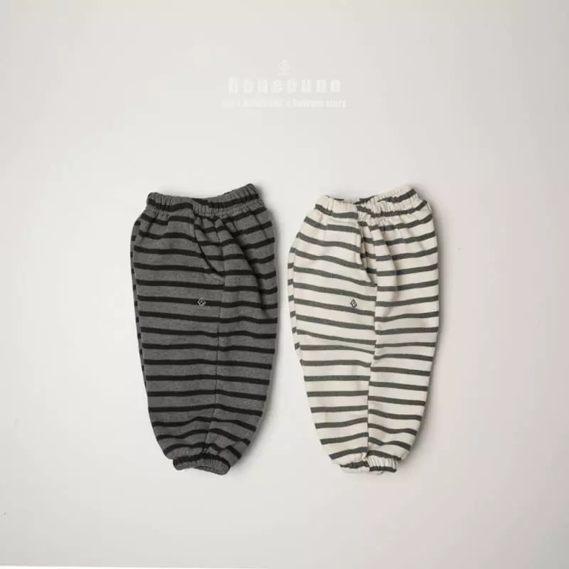 Boneoune - Korean Children Fashion - #minifashionista - Warm Stripes Pants - 8