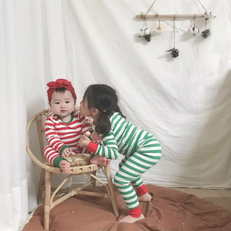 Brody Jane - Korean Children Fashion - #littlefashionista - Christmas Stripes Set Easywear
