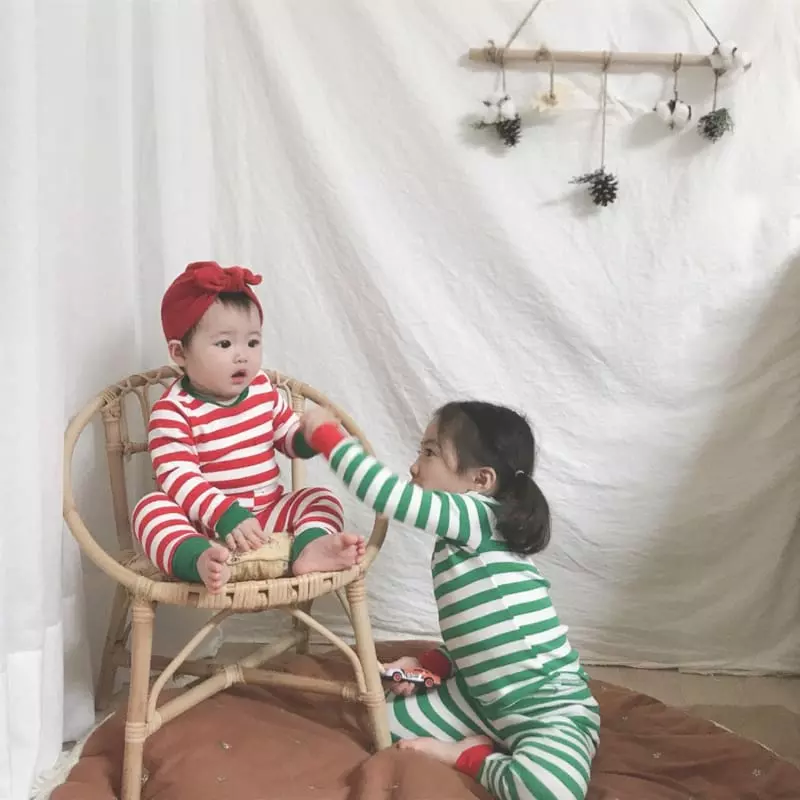 Brody Jane - Korean Children Fashion - #magicofchildhood - Christmas Stripes Set Easywear - 2